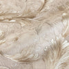 Textured Flowered Beige Gold Embossed Wallpaper, Home Wall Decor, Aesthetic Wallpaper, Textured Wallcovering Non-Adhesive- 41.7”W X 393”H - Adawall -Houston Wallpaper Store - Walcoverings, Curtains & Wall Panels