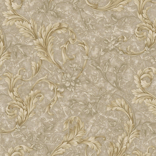 Textured Flowered Beige Gold Embossed Wallpaper, Home Wall Decor, Aesthetic Wallpaper, Textured Wallcovering Non-Adhesive- 41.7”W X 393”H - Adawall -Houston Wallpaper Store - Walcoverings, Curtains & Wall Panels