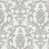 Timeless Ornate Embossed Wallpaper, Light Gray, Fabric Like, Rich 3D Textured Flocked Luxury Wallcovering Design, Non-Woven - Adawall -Houston Wallpaper Store - Walcoverings, Curtains & Wall Panels