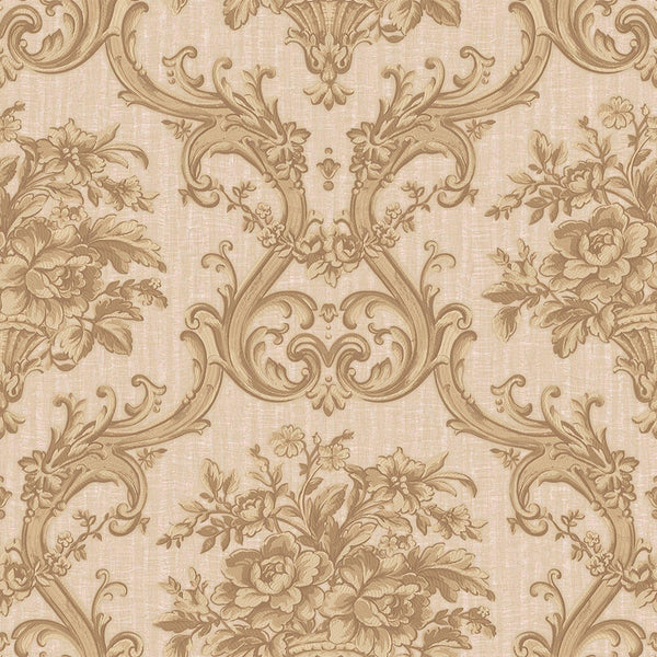 Timeless Velvet Feel Damask Embossed Wallpaper, Gold 3D Textured, Flocked, Washable, Luxury Wall Decoration - Adawall -Houston Wallpaper Store - Walcoverings, Curtains & Wall Panels