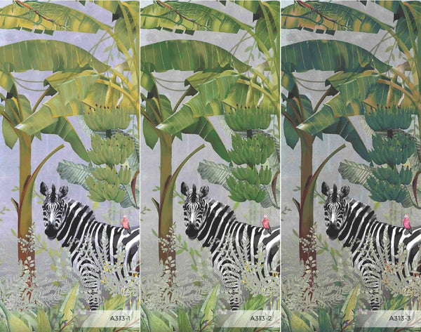Tropical Forest Wall Mural, Flamingos, Zebra, Animals Wallpaper, Custom Size, Dark Green Oversized Print, Wall Art, Nature Theme, Jungle, Removable - Adawall -Houston Wallpaper Store - Walcoverings, Curtains & Wall Panels