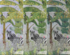 Tropical Forest Wall Mural, Flamingos, Zebra, Animals Wallpaper, Custom Size, Green Oversized Print, Wall Art, Nature Theme, Jungle, Removable - Adawall -Houston Wallpaper Store - Walcoverings, Curtains & Wall Panels