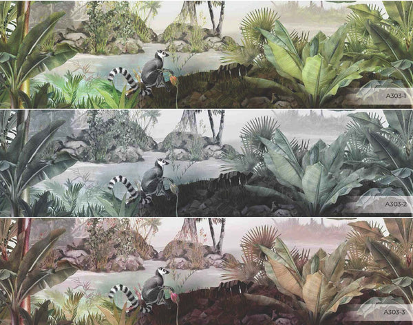 Tropical Nature Scene Wall Mural, Palm Tree, Wallpaper, Custom Size, Non-Woven, Modern Wall Paper, Non-Pasted, Washable, , Removable, Floral - Adawall -Houston Wallpaper Store - Walcoverings, Curtains & Wall Panels