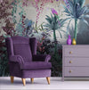Tropical Wall Mural, Nature Palm Tree Purple Parrot Wallpaper, Jungle Forest Theme, Non-Woven, Non-Adhesive, Removable, Exotic Wall Print Art, Interior Decor - Adawall -Houston Wallpaper Store - Walcoverings, Curtains & Wall Panels