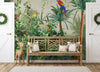 Tropical Wall Mural, Nature Palm Tree Red Parrot Wallpaper, Jungle Forest Theme, Non-Woven, Non-Adhesive, Removable, Exotic Wall Print Art, Interior Decor - Adawall -Houston Wallpaper Store - Walcoverings, Curtains & Wall Panels