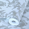 Victorian Damask Striped Wallpaper, Silver, White Rich Textured Embossed Wall Paper, Extra Wide 114 sq ft Roll, Wall Covering, Washable - Adawall -Houston Wallpaper Store - Walcoverings, Curtains & Wall Panels