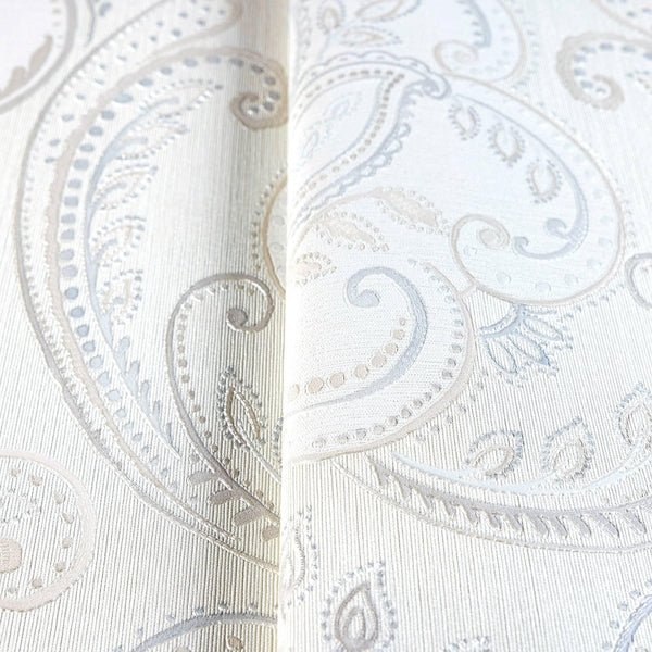 White Elegant Damask 3D Embossed Wallpaper, Textured Luxury Wallpaper - Adawall -Houston Wallpaper Store - Walcoverings, Curtains & Wall Panels