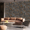 Anthracite and Copper Textured Wallpaper, Natural Wallpaper, Modern & Minimalist Wall Covering,Modern Look Neutral Colors Glittering Wallcovering