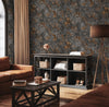 Anthracite and Copper Textured Wallpaper, Natural Wallpaper, Modern & Minimalist Wall Covering,Modern Look Neutral Colors Glittering Wallcovering