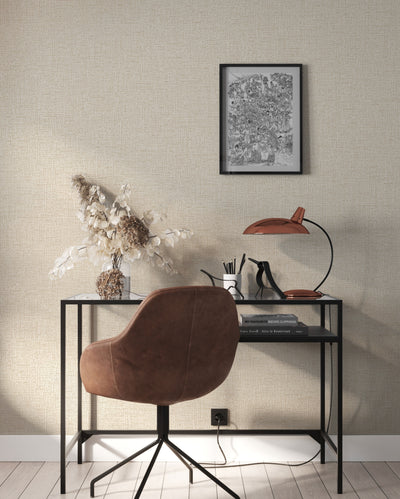 Beige Fabric Textured Wallpaper, Natural Wallpaper, Modern & Minimalist Wall Covering,Modern Look Neutral Colors Glittering Wallcovering