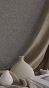Dark Fabric Textured Decorative Wallpaper, Natural Wallpaper, Modern & Minimalist Wall Covering,Modern Look Neutral Colors Glittering Wallcovering