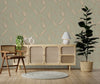 Elegant Green & Cream Wallpaper, Natural Wallpaper, Modern & Minimalist Wall Covering,Modern Look Neutral Colors Glittering Wallcovering