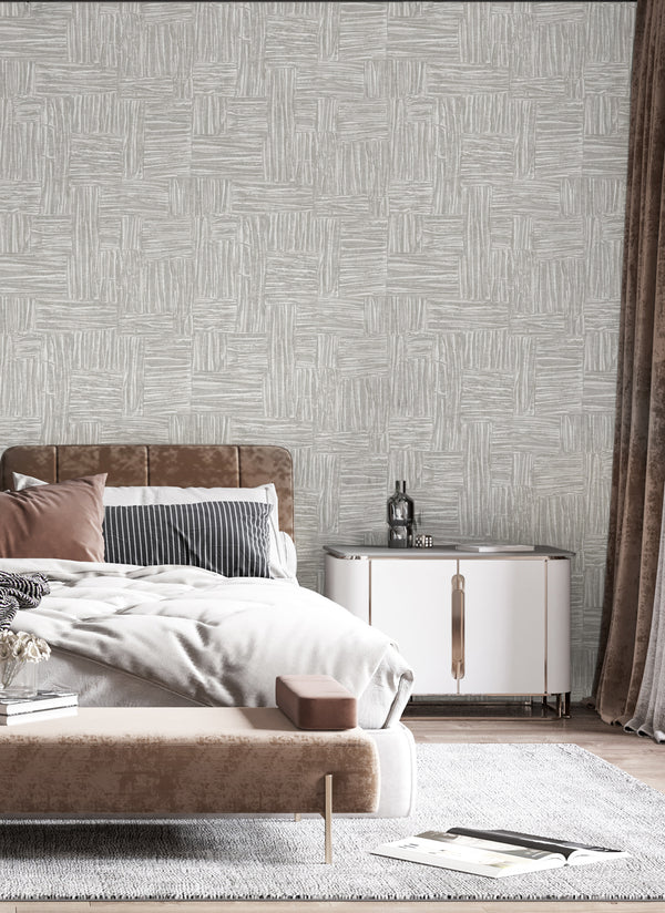 Dark Gray Wallpaper, Natural Wallpaper, Modern & Minimalist Wall Covering,Modern Look Neutral Colors Glittering Wallcovering