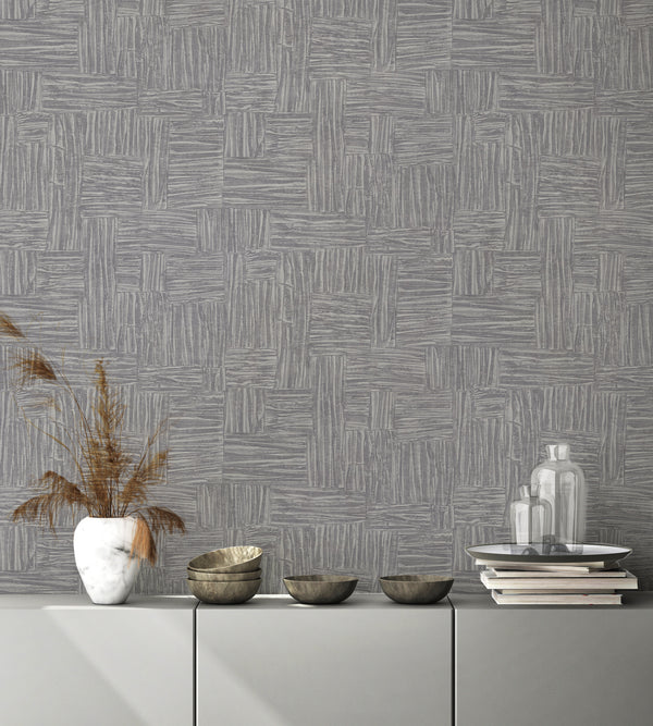 Smoky Gray Wallpaper, Natural Wallpaper, Modern & Minimalist Wall Covering,Modern Look Neutral Colors Glittering Wallcovering