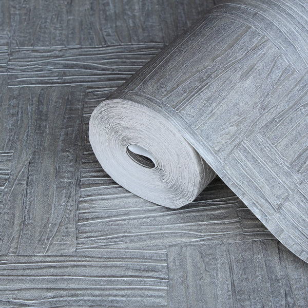 Smoky Gray Wallpaper, Natural Wallpaper, Modern & Minimalist Wall Covering,Modern Look Neutral Colors Glittering Wallcovering