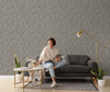 Dark Embossed Patterned Wallpaper, Textured Wallpaper,Natural Wallpaper, Modern & Minimalist Wall Covering,Modern Look Neutral Colors Glittering Wallcovering