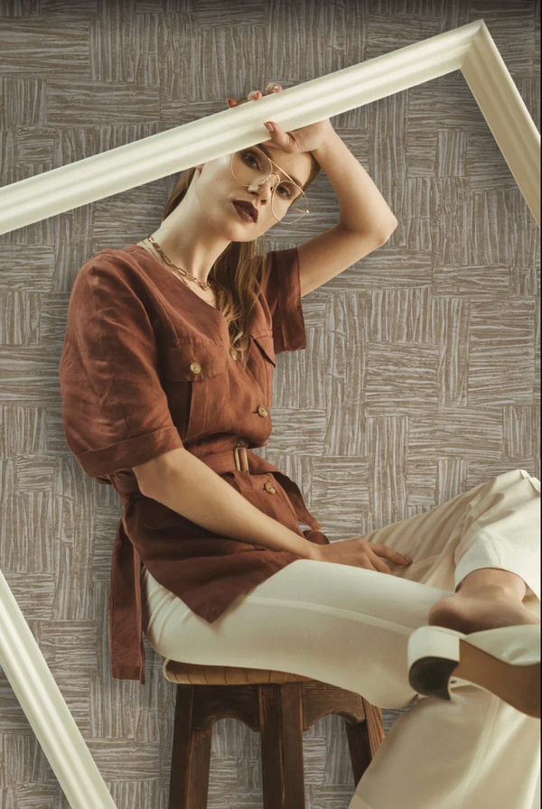 Light Brown Wallpaper, Natural Wallpaper, Modern & Minimalist Wall Covering,Modern Look Neutral Colors Glittering Wallcovering