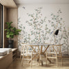 Chinoiserie Floral Blossoms Wall Mural, Ivory Botanical Tree Flowers Wallpaper, Custom Size Wall Covering, Non-Woven, Non-Adhesive, Removable, Washable - Adawall -Houston Wallpaper Store - Walcoverings, Curtains & Wall Panels