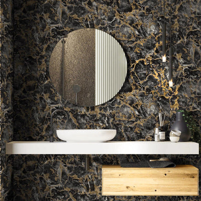 Beautiful Black Marble Gold Spark Embossed Wallpaper, Textured Shiny wall Covering for Store & Home, Elegant Wallpaper, Washable, 177 sq ft - Adawall -Houston Wallpaper Store - Walcoverings, Curtains & Wall Panels