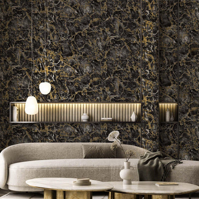 Beautiful Black Marble Gold Spark Embossed Wallpaper, Textured Shiny wall Covering for Store & Home, Elegant Wallpaper, Washable, 177 sq ft - Adawall -Houston Wallpaper Store - Walcoverings, Curtains & Wall Panels