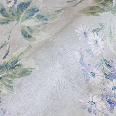 Beautiful Embossed Floral Wallpaper, Rich Textured Wallcovering, Traditional, Green Blue, Extra Large 114 sq ft Roll, Flowers Wall Paper - Adawall -Houston Wallpaper Store - Walcoverings, Curtains & Wall Panels