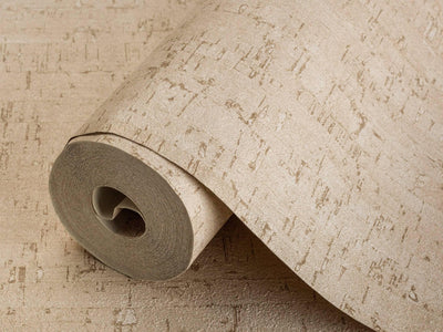 Beige Cork Textured Wallpaper, Wood Tree Bark Grain Design Stylish Realistic Wallcovering - Adawall -Houston Wallpaper Store - Walcoverings, Curtains & Wall Panels
