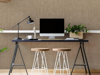 Beige Cork Textured Wallpaper, Wood Tree Bark Grain Design Stylish Realistic Wallcovering - Adawall -Houston Wallpaper Store - Walcoverings, Curtains & Wall Panels