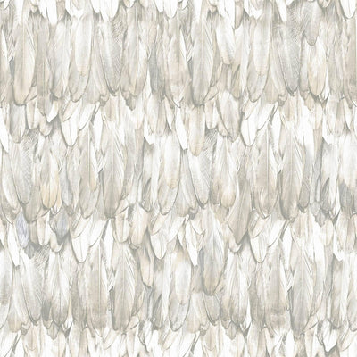 Beige Feathers Pattern Embossed Wallpaper, Tropical 3D Textured Birds Vivid Wallcovering - Adawall -Houston Wallpaper Store - Walcoverings, Curtains & Wall Panels