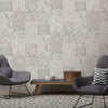 Beige Gray Elegant Patchwork Deep Embossed Wallpaper, 3D Textured Luxury Damask Wallcovering - Adawall -Houston Wallpaper Store - Walcoverings, Curtains & Wall Panels