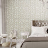 Beige Lace Trellis Wallpaper, Shiny Silver Gold Patterns Faded Colors Damask Design - Adawall -Houston Wallpaper Store - Walcoverings, Curtains & Wall Panels