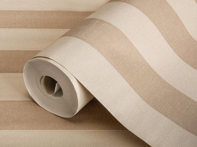 Beige Timeless Bold Striped Wallpaper, Flocked Textured Velvet Feeling Thick Lines Wallcovering - Adawall -Houston Wallpaper Store - Walcoverings, Curtains & Wall Panels