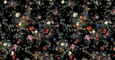 Black Large Peony Floral Wall Mural, Floral Flowers Wallpaper, Oversized Elegant Custom Size Wall Art, Non-Woven, Non-Pasted, Removable - Adawall -Houston Wallpaper Store - Walcoverings, Curtains & Wall Panels