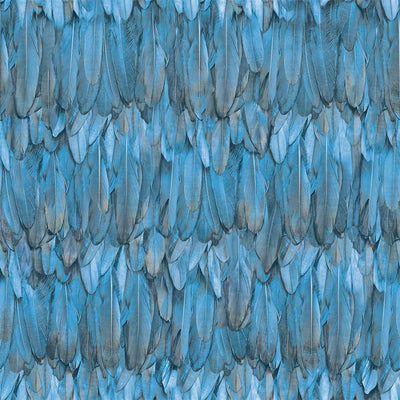 Blue Feathers Pattern Embossed Wallpaper, Tropical 3D Textured Birds Wallcovering - Adawall -Houston Wallpaper Store - Walcoverings, Curtains & Wall Panels