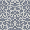 Blue Lace Trellis Wallpaper, Shiny Silver Gold Patterns Faded Colors Damask Design - Adawall -Houston Wallpaper Store - Walcoverings, Curtains & Wall Panels