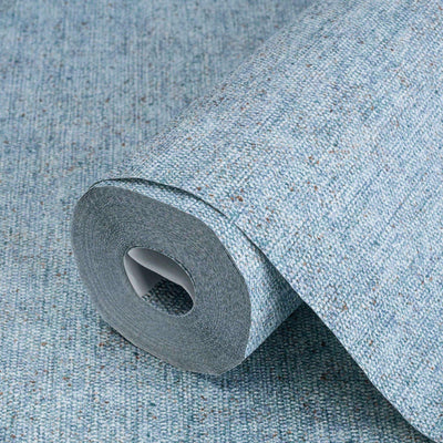 Blue Sparkling Linen Texture Textured Wallpaper, Classical Woven Fabric Decorative Wallcovering - Adawall -Houston Wallpaper Store - Walcoverings, Curtains & Wall Panels