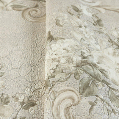 Botanical Flowered Embossed Wallpaper, Home Wall Decor, Aesthetic Wallpaper, Textured Wallcovering Non-Adhesive- 41.7”W X 393”H - Adawall -Houston Wallpaper Store - Walcoverings, Curtains & Wall Panels