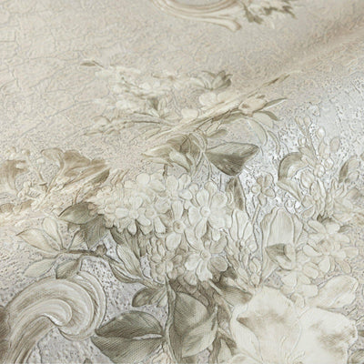 Botanical Flowered Embossed Wallpaper, Home Wall Decor, Aesthetic Wallpaper, Textured Wallcovering Non-Adhesive- 41.7”W X 393”H - Adawall -Houston Wallpaper Store - Walcoverings, Curtains & Wall Panels