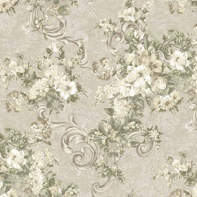 Botanical Flowered Embossed Wallpaper, Home Wall Decor, Aesthetic Wallpaper, Textured Wallcovering Non-Adhesive- 41.7”W X 393”H - Adawall -Houston Wallpaper Store - Walcoverings, Curtains & Wall Panels