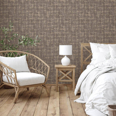 Brown Abstract Metallic Lines Wallpaper, 3D Deep Embosed Silver Gold Rustic Geometric Interior Decor - Adawall -Houston Wallpaper Store - Walcoverings, Curtains & Wall Panels