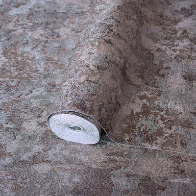 Brown Distressed Metallic Wallpaper, Deep Embossed Shiny Rustic Aged Industrial Design - Adawall -Houston Wallpaper Store - Walcoverings, Curtains & Wall Panels