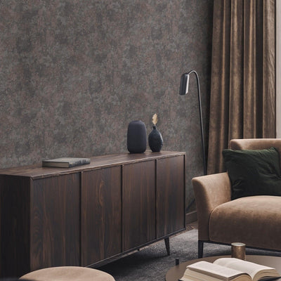 Brown Distressed Metallic Wallpaper, Deep Embossed Shiny Rustic Aged Industrial Design - Adawall -Houston Wallpaper Store - Walcoverings, Curtains & Wall Panels