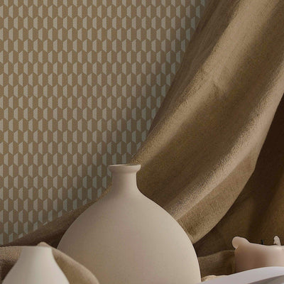 Brown Elegant Hexagon Embossed Wallpaper, Small Honeycomb Grid Pattern Textured wallcovering - Adawall -Houston Wallpaper Store - Walcoverings, Curtains & Wall Panels