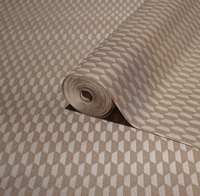 Brown Elegant Hexagon Embossed Wallpaper, Small Honeycomb Grid Pattern Textured wallcovering - Adawall -Houston Wallpaper Store - Walcoverings, Curtains & Wall Panels
