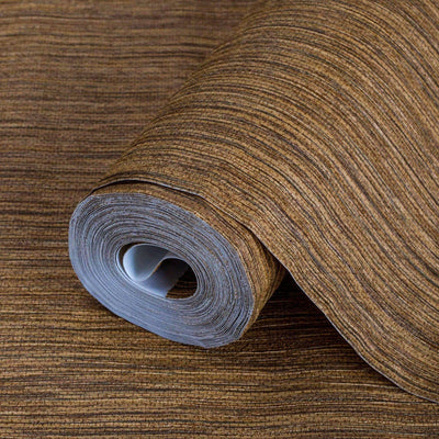 Brown Elegant Striped Embossed Wallpaper, Jute Natural Color Linen Textured Wallcovering - Adawall -Houston Wallpaper Store - Walcoverings, Curtains & Wall Panels