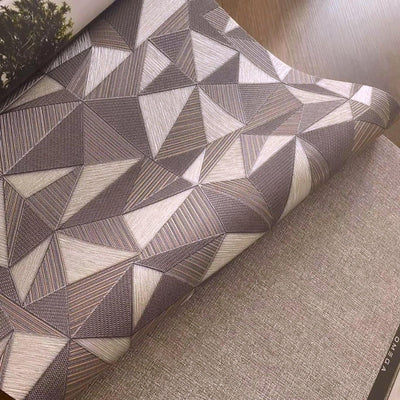 Brown Geometric Triangle Wallpaper, 3D Embossed Shiny Wallcovering, Abstract Pattern, Home Commercial Use - Adawall -Houston Wallpaper Store - Walcoverings, Curtains & Wall Panels