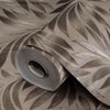 Brown Luxury Leaves Solid Color Shades Wallpaper, Deep Embossed Flocked Velvet Feeling Design - Adawall -Houston Wallpaper Store - Walcoverings, Curtains & Wall Panels