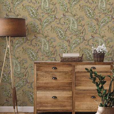 Brown Luxury Paisley Deep Embossed Wallpaper, Traditional Rich Textured Wallcovering - Adawall -Houston Wallpaper Store - Walcoverings, Curtains & Wall Panels