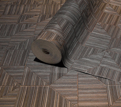 Brown Modern Geometric Shapes Wallpaper, Embossed Rich Textured Contemporary Wallcovering - Adawall -Houston Wallpaper Store - Walcoverings, Curtains & Wall Panels