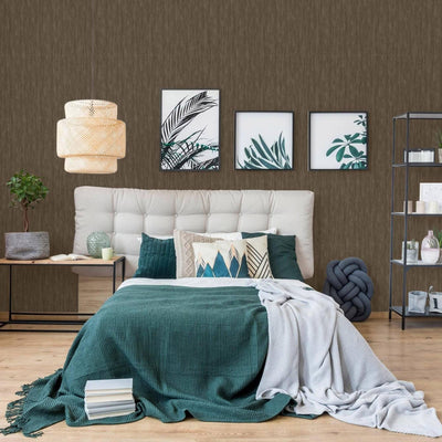 Brown Modern Stripped Pattern Wallpaper, Embossed 3D Textured Neutral Colors Abstract Wallcovering - Adawall -Houston Wallpaper Store - Walcoverings, Curtains & Wall Panels