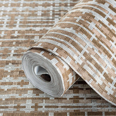 Brown Realistic Basket Weave Wallpaper, 3D Deep Embossed Premium Wallcovering - Adawall -Houston Wallpaper Store - Walcoverings, Curtains & Wall Panels